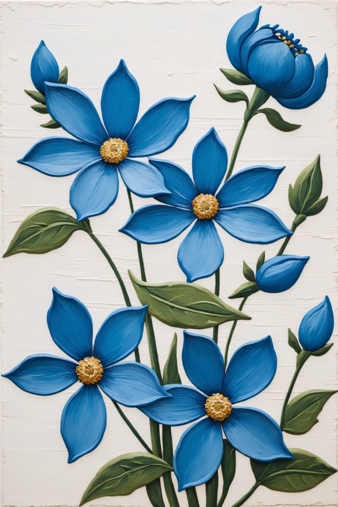 花朵作画花卉油画肌理装饰插画