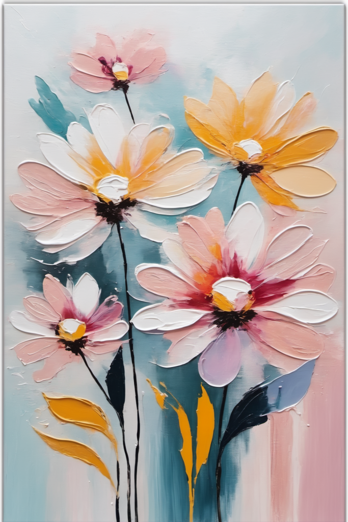 油画装饰素材花卉油画肌理装饰插画