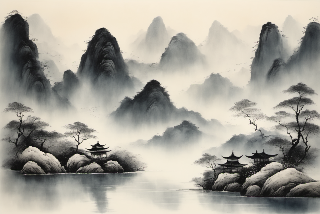 中国水墨山水画素材-中国水墨山水画模板-中国水墨山水画图片免费下载-设图网