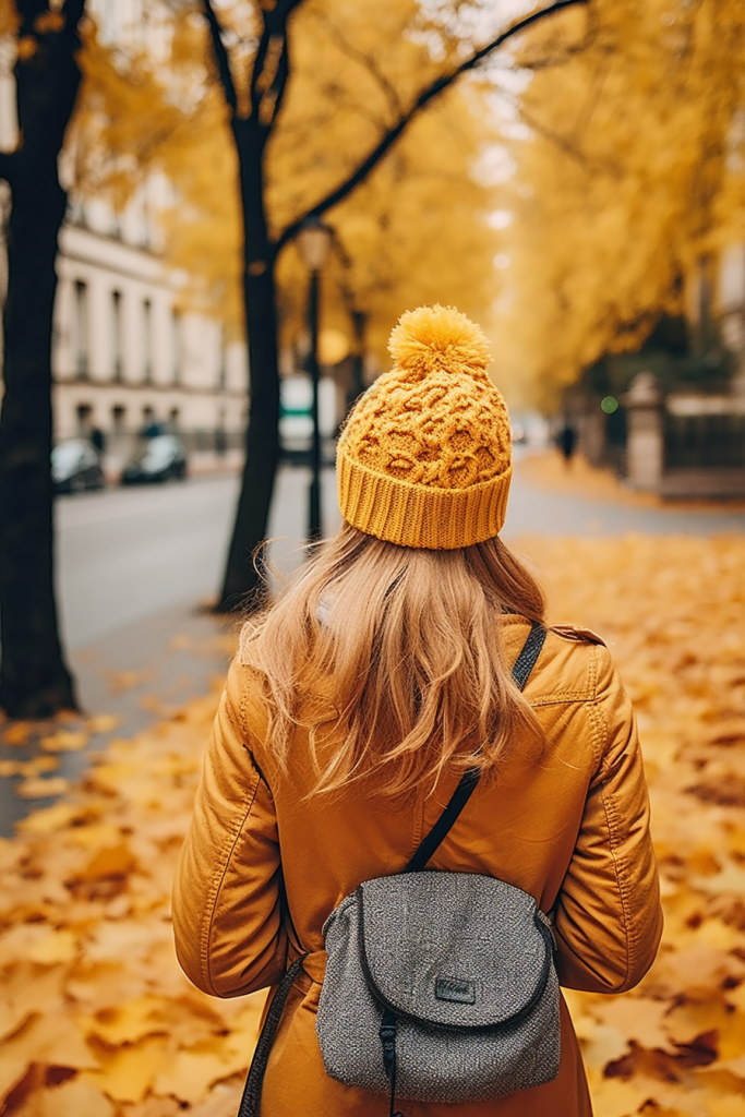 秋装秋季赏秋人物旅游摄影图