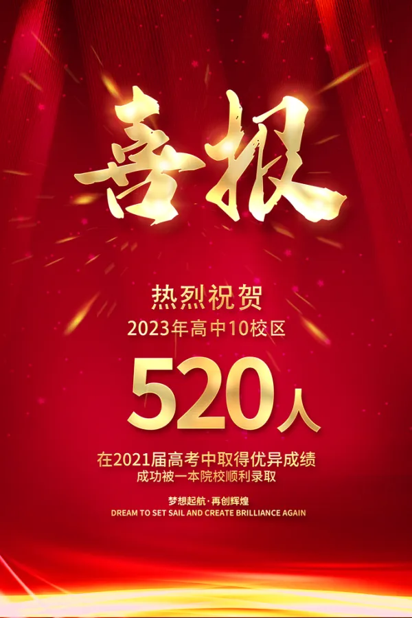 高考喜报金榜题名高考喜庆海报