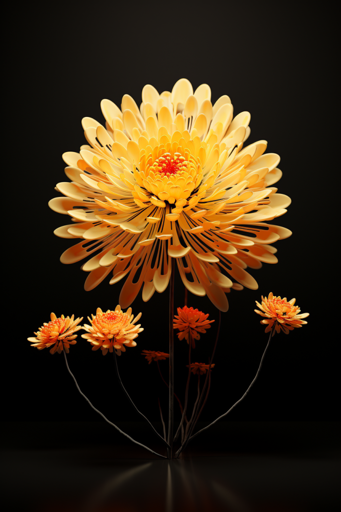 花簇花瓣3D立体秋季植物花朵模型