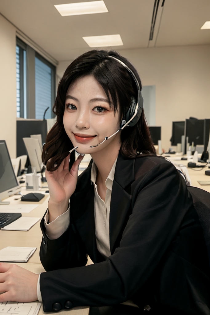 美丽女性客服人物肖像摄影图