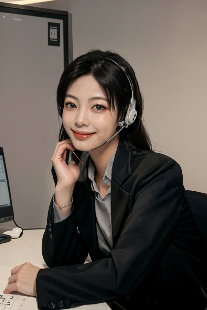 上班族女性客服人物肖像摄影图