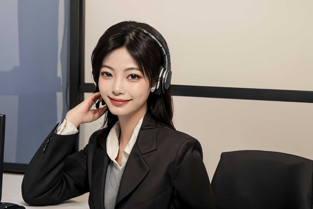 现代商务女性客服人物肖像摄影图