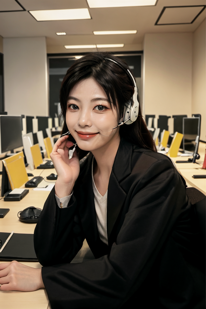 现代商务女性客服人物肖像摄影图