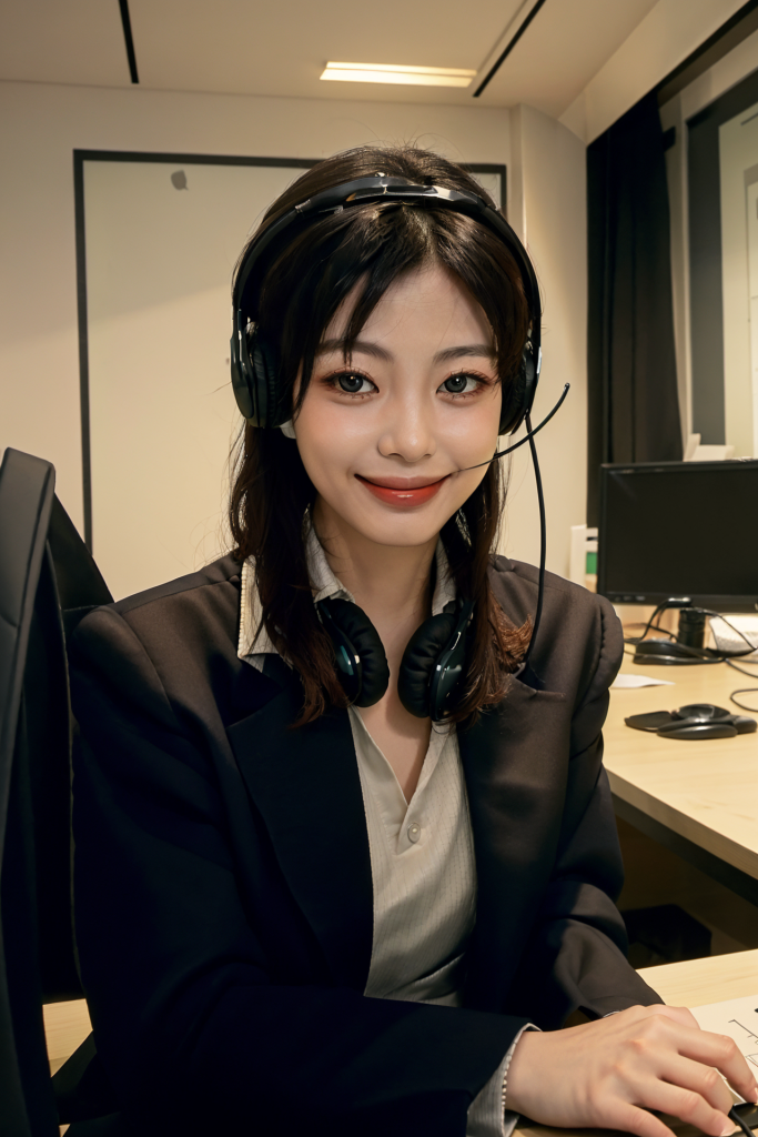 业务员女性客服人物肖像摄影图