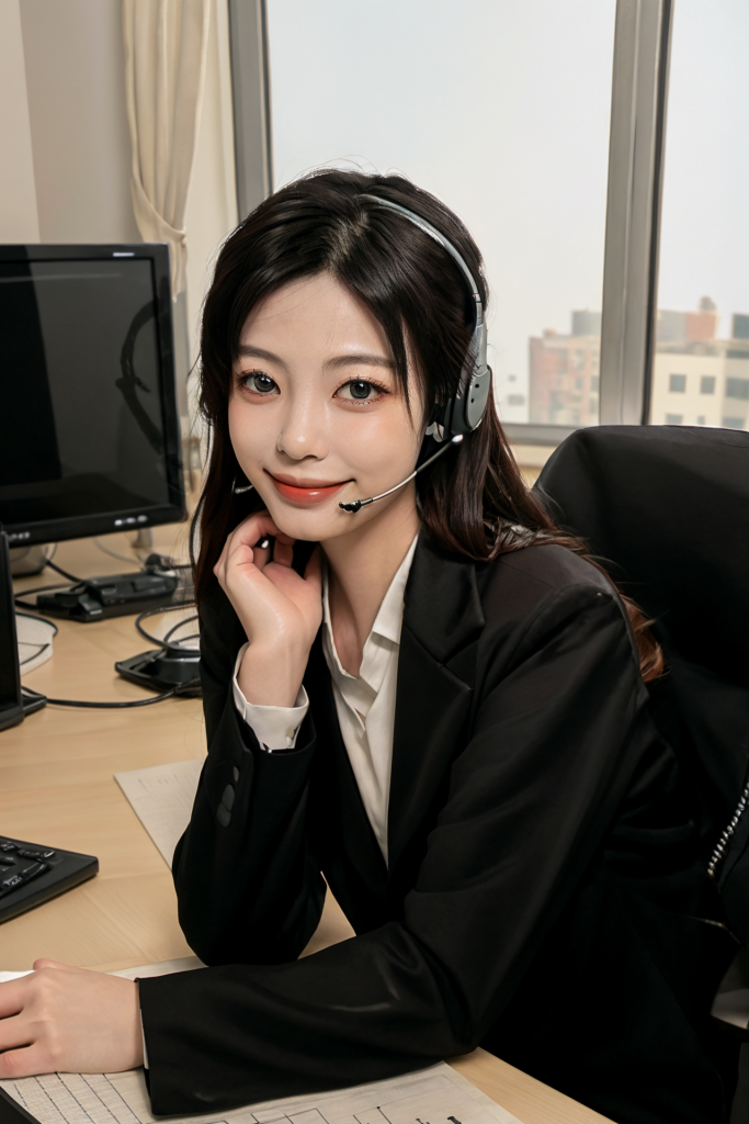 工作场所女性客服人物肖像摄影图