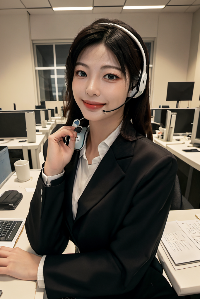 客服沟通客服人物肖像摄影图