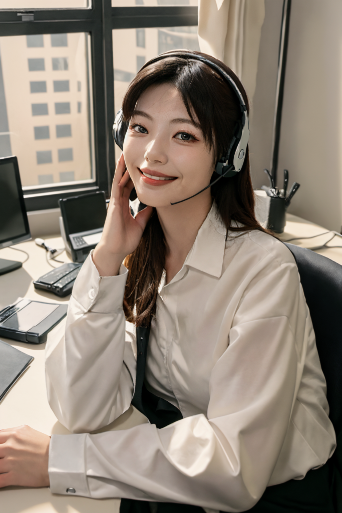 服务业女性客服人物肖像摄影图