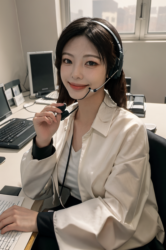 服务业女性客服人物肖像摄影图