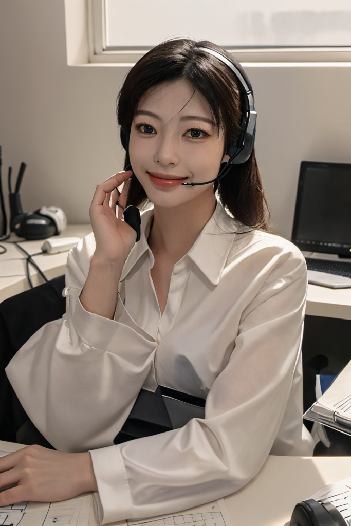 服务业女性客服人物肖像摄影图