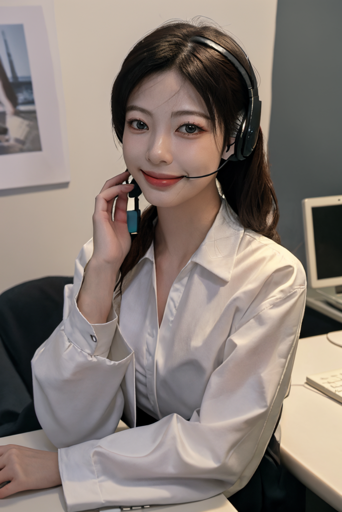 服务业女性客服人物肖像摄影图