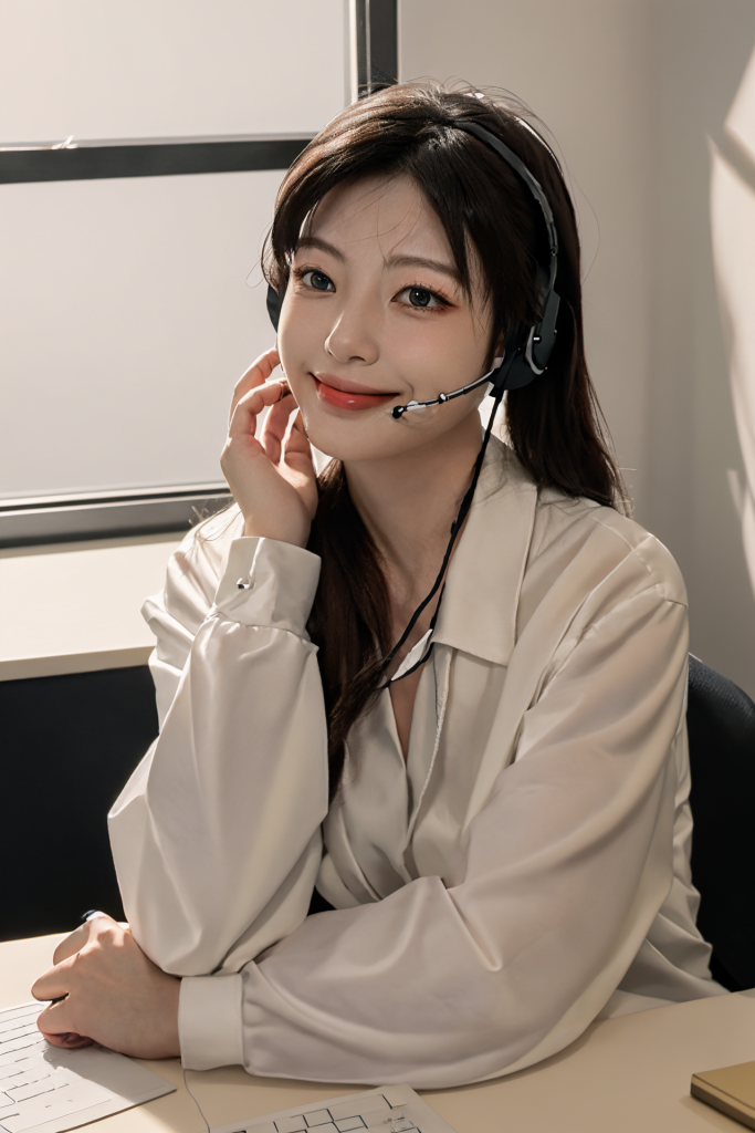 服务业女性客服人物肖像摄影图