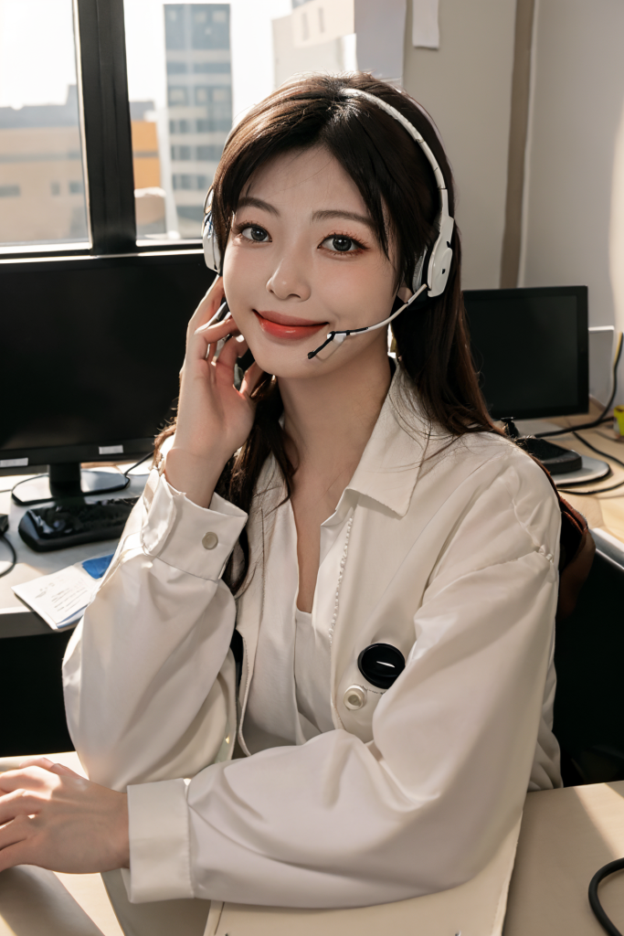 服务业女性客服人物肖像摄影图