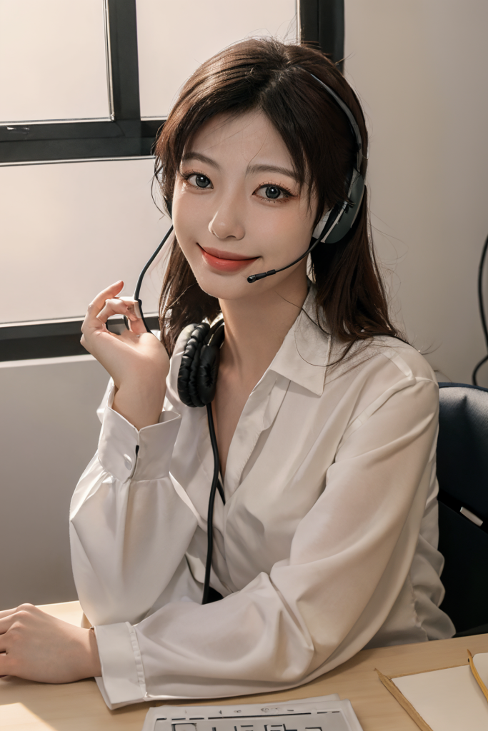 服务业女性客服人物肖像摄影图