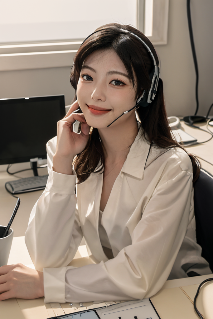 服务业女性客服人物肖像摄影图