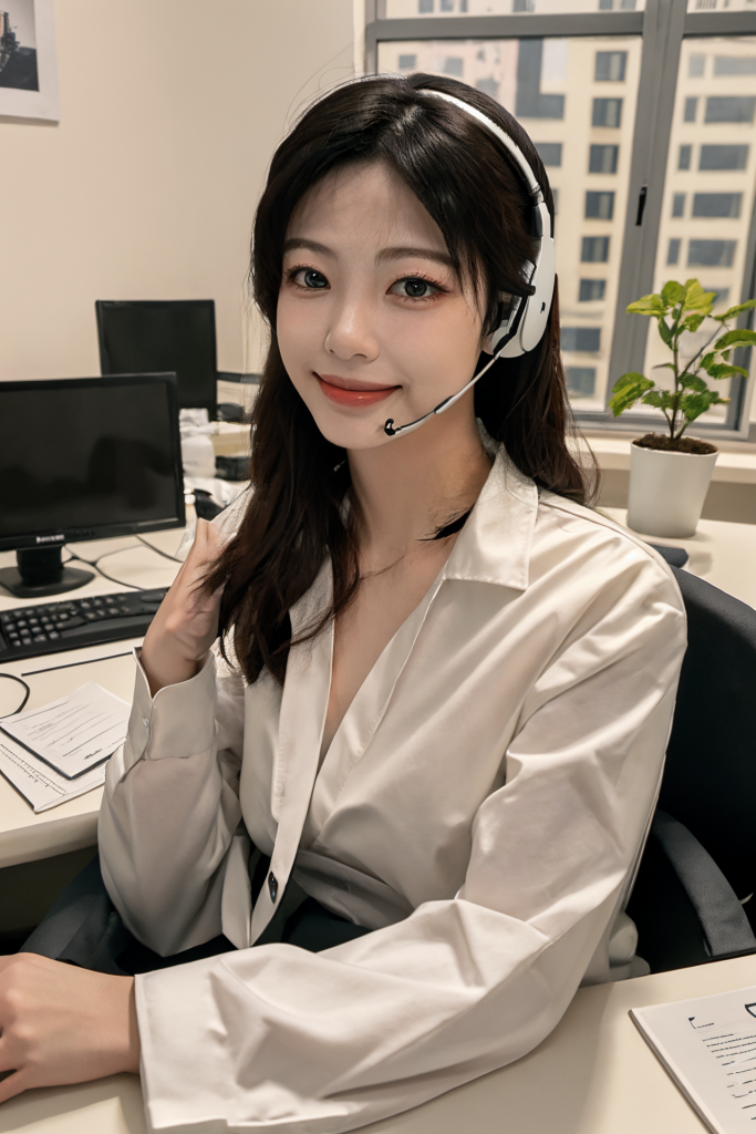 服务业女性客服人物肖像摄影图