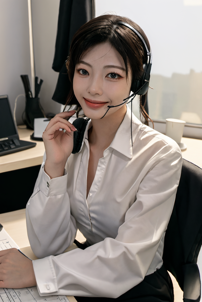 服务业女性客服人物肖像摄影图