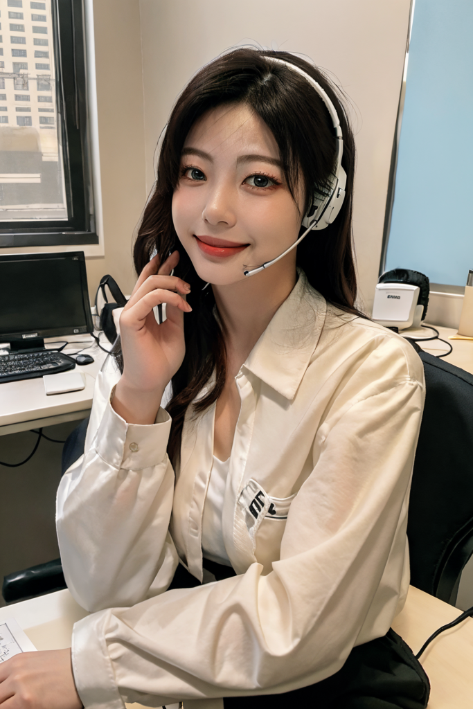 服务业女性客服人物肖像摄影图