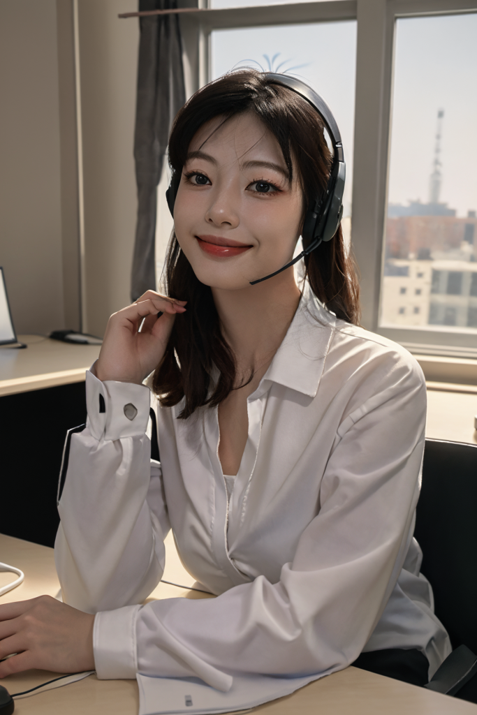 服务业女性客服人物肖像摄影图