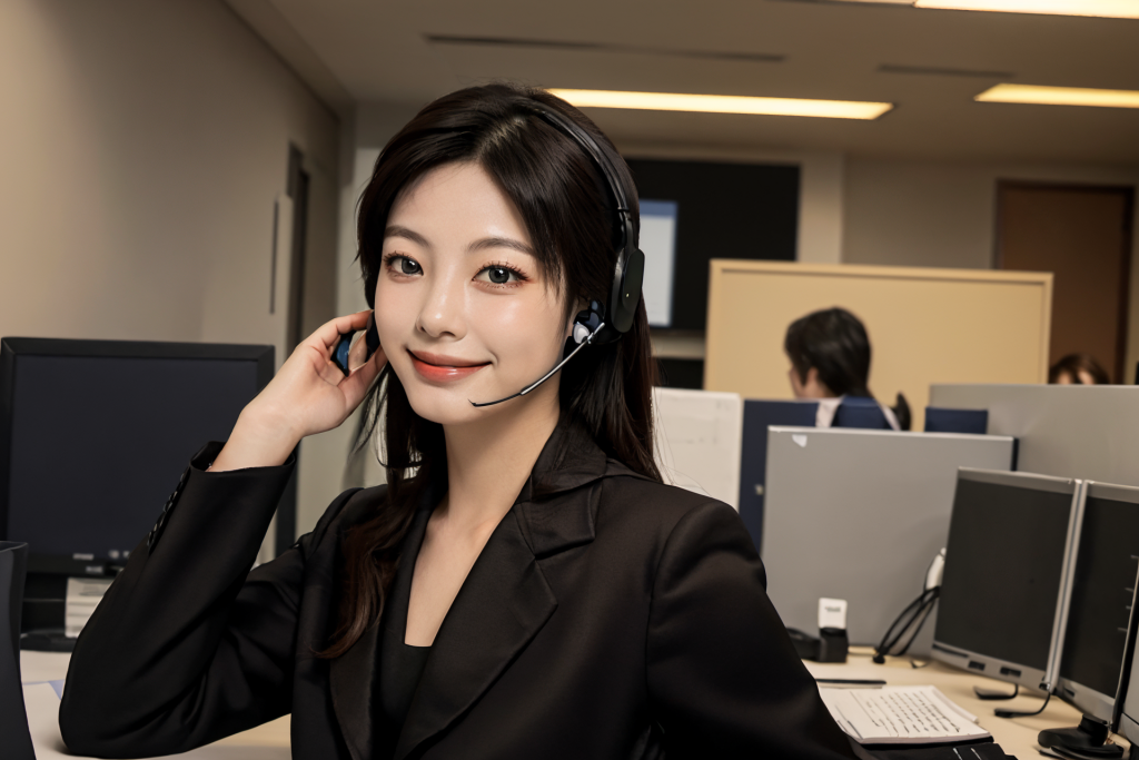 服务业女性客服人物肖像摄影图