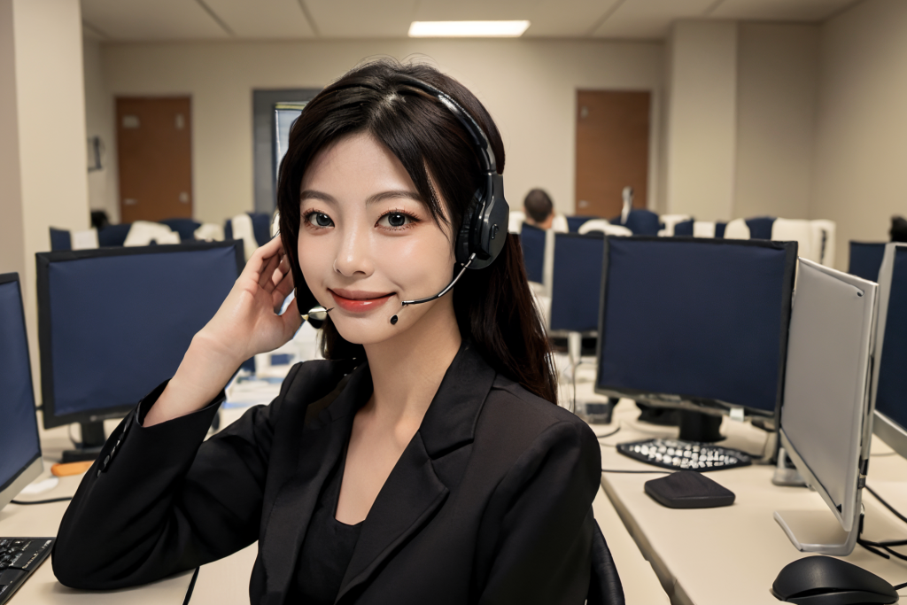 商务女性客服人物肖像摄影图