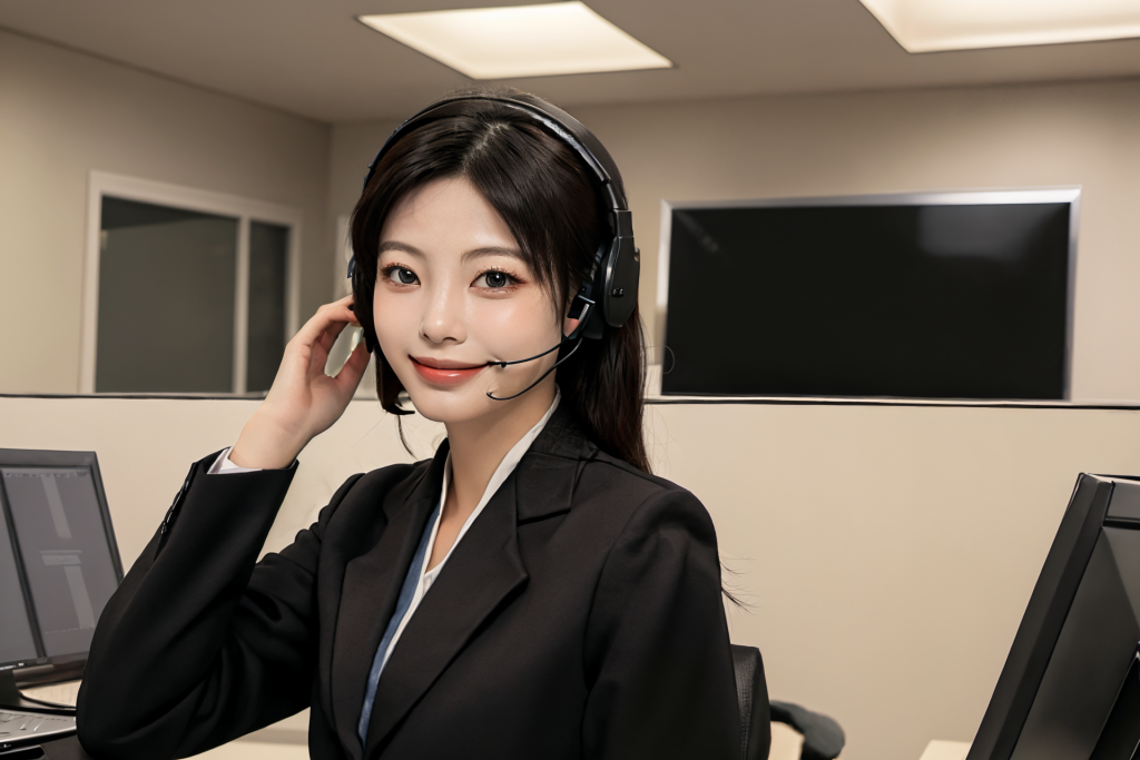 商务女性客服人物肖像摄影图