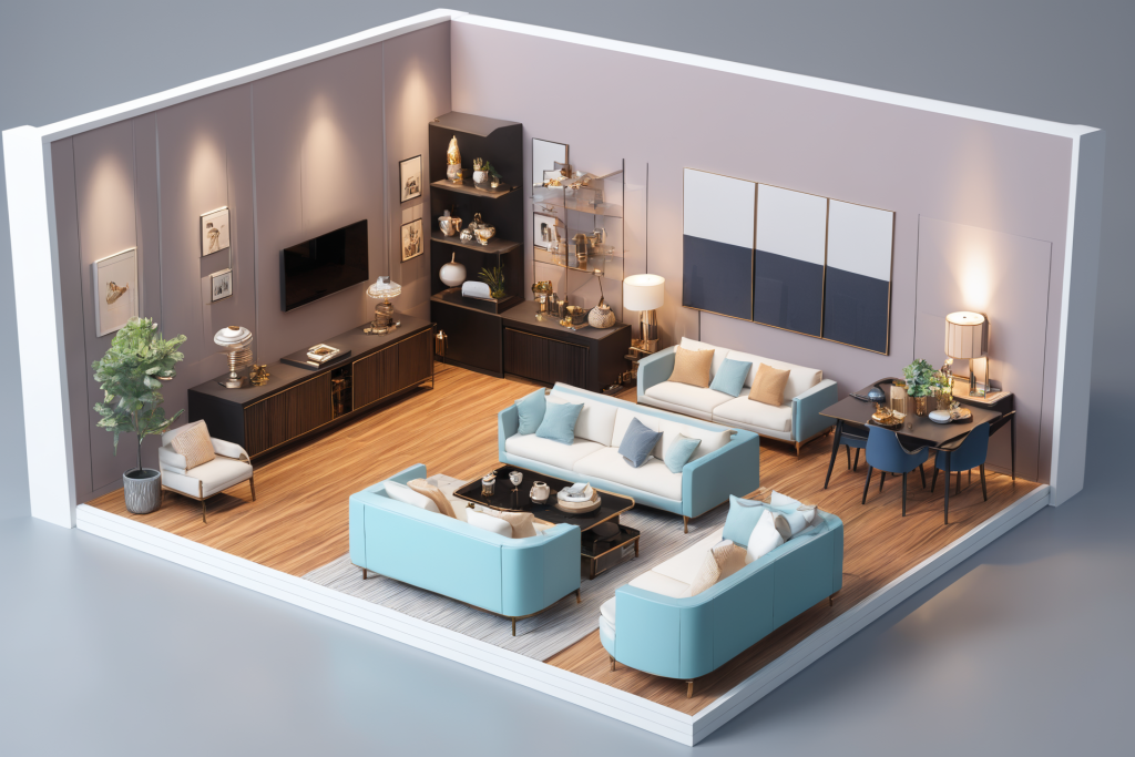 家装3D图3D室内设计装修透视图模型