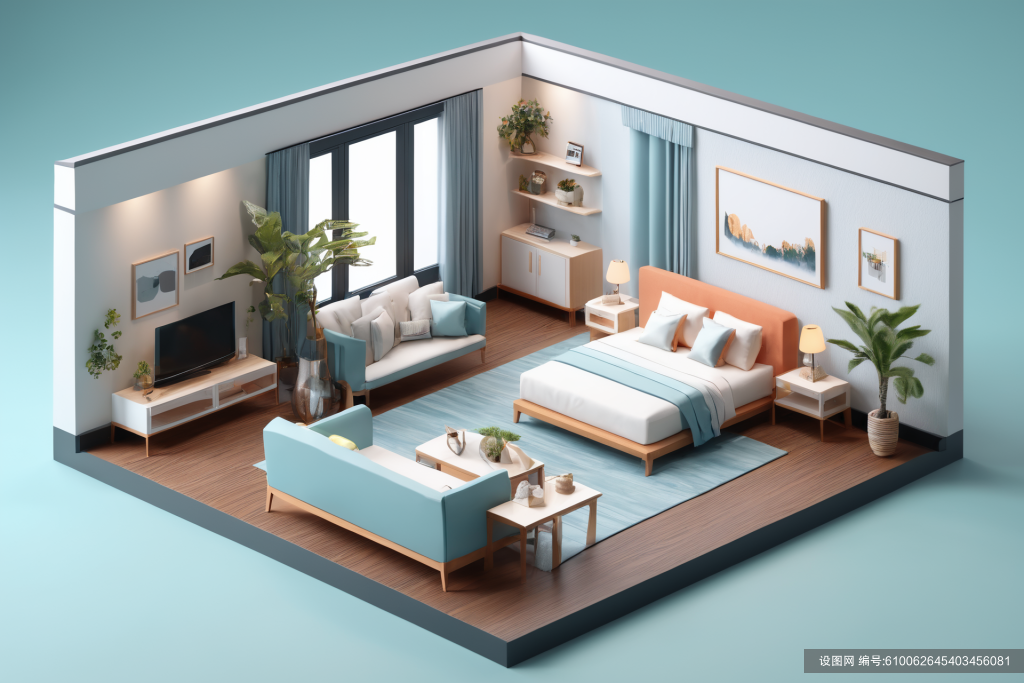 3D户型图3D室内设计装修透视图模型png下载_编号610062645403456081-设图网