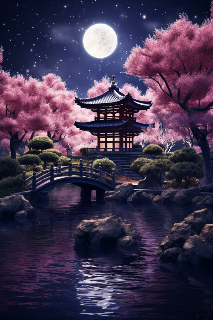 唯美中国风古建筑插画