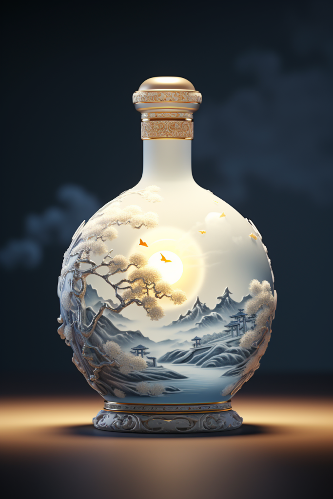 中国古董青花瓷摄影图