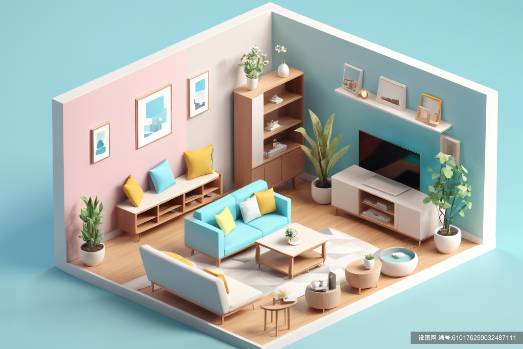 工装模型3D室内设计装修透视图模型png下载_编号610176259032487111-设图网