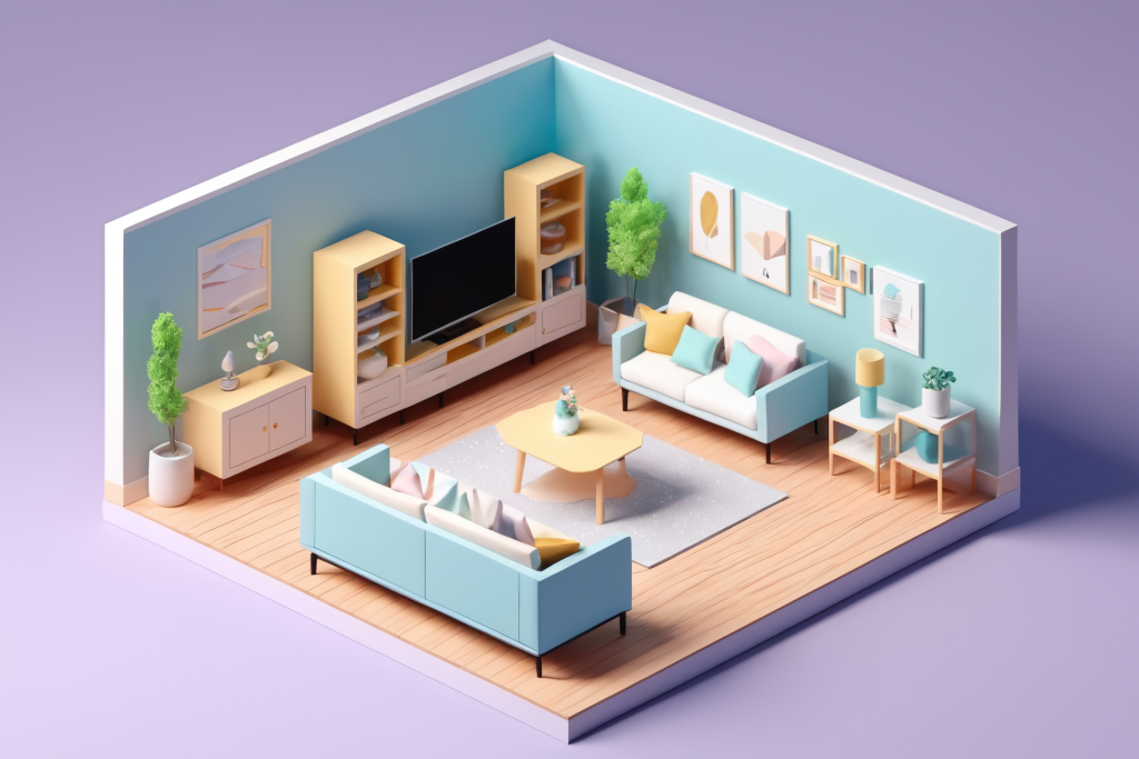 时尚设计3D室内设计装修透视图模型