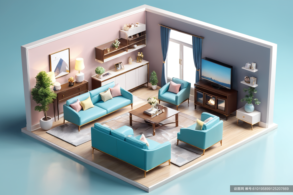装饰设计3D室内设计装修透视图模型png下载_编号610195899125207669-设图网