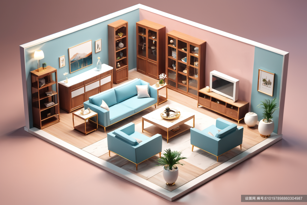 室内套图3D室内设计装修透视图模型png下载_编号610197898860304987-设图网