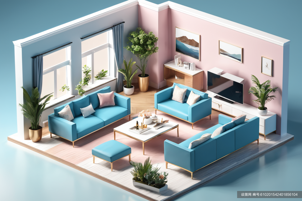 设计立体图3D室内设计装修透视图模型png下载_编号610201542401856104-设图网