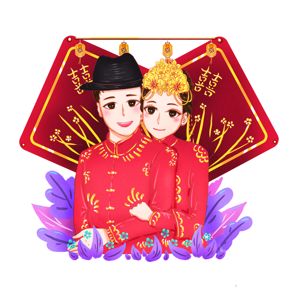 卡通新郎新娘设计素材