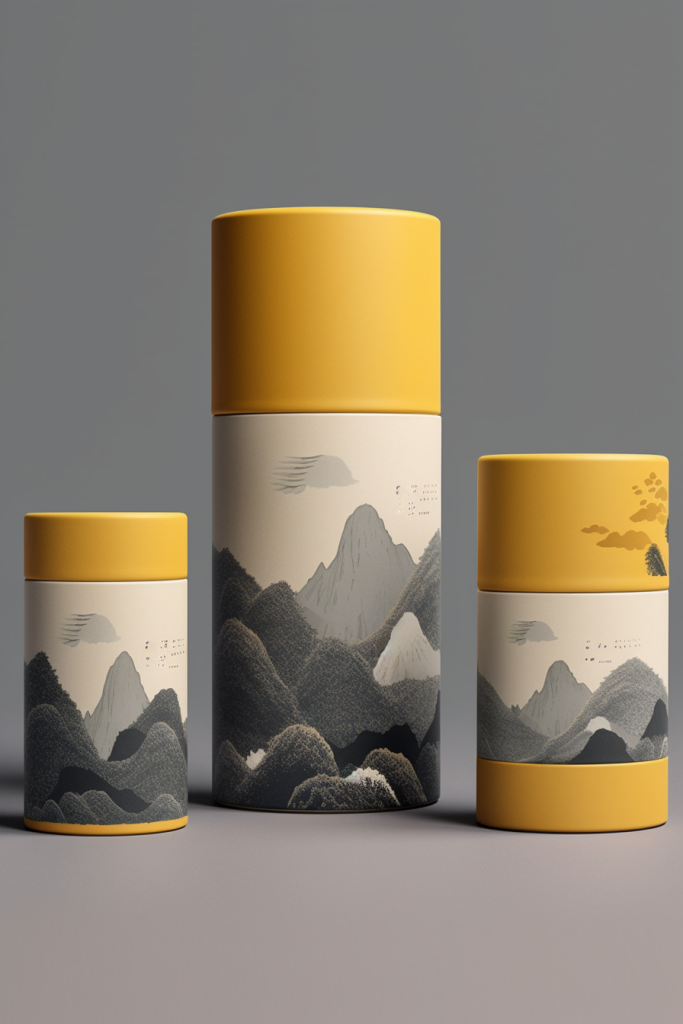 包装素材茶叶罐装包装样机模型