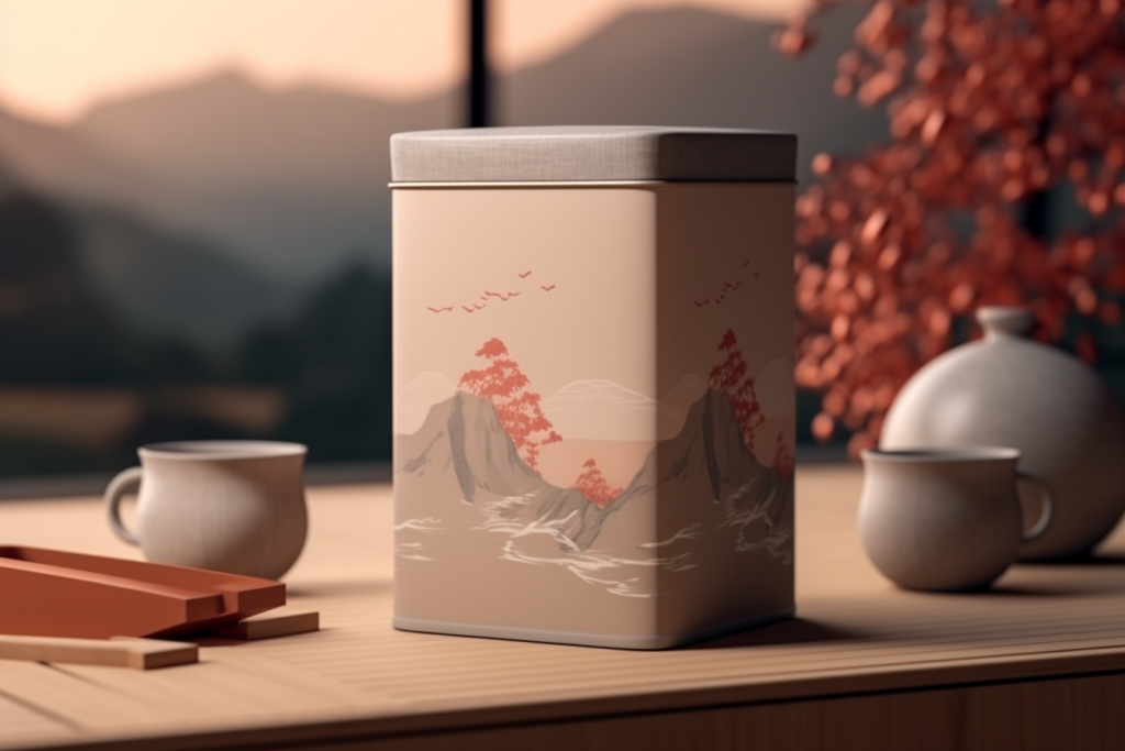 高端茶叶品牌茶叶罐装包装样机模型