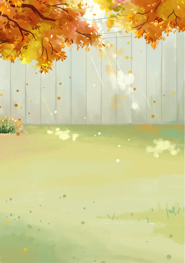 黄色唯美高端大气秋天插画海报背景