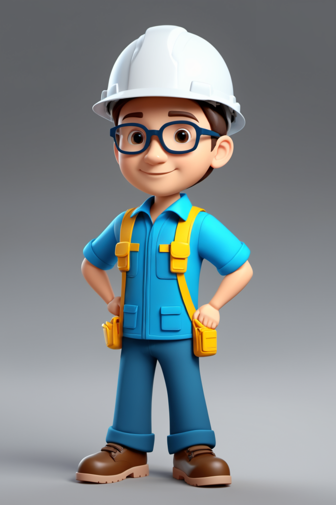 建筑施工工程师人物模型