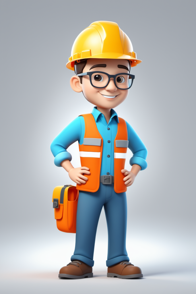 安全生产施工工程师人物模型