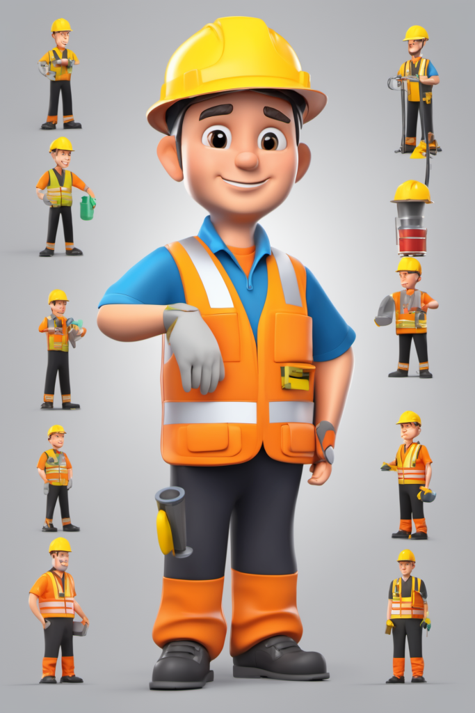 建筑施工工程师人物模型