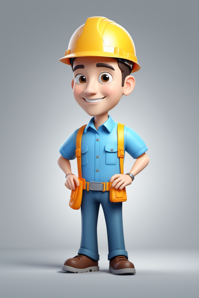 基建工程施工工程师人物模型