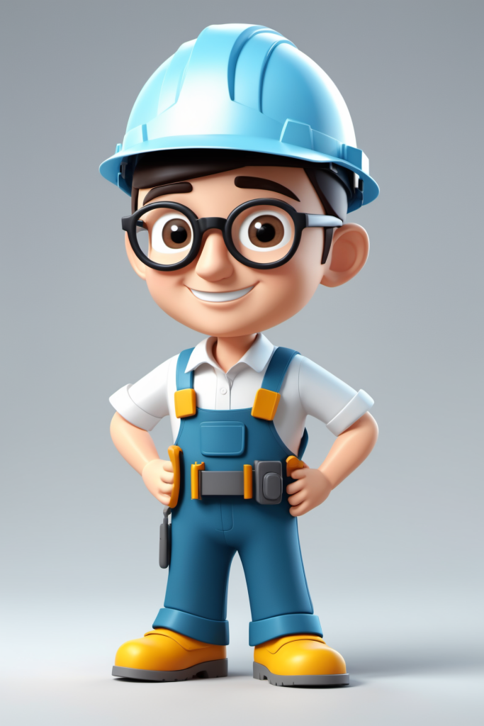 基建工程施工工程师人物模型