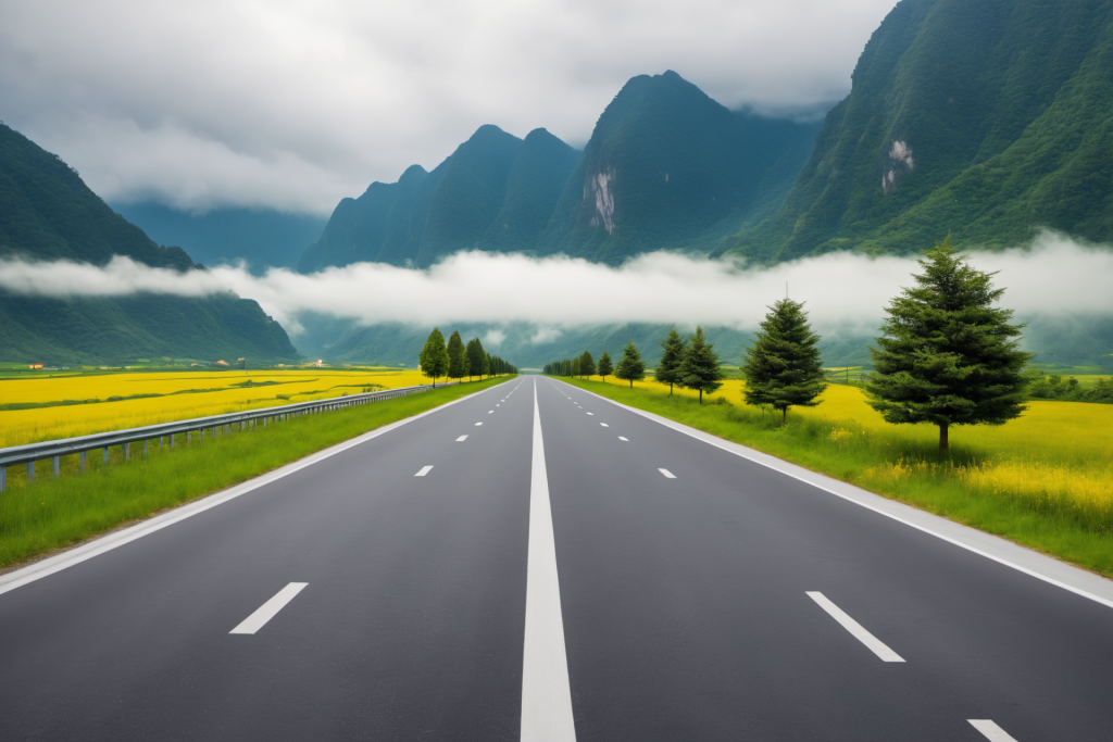 交通运输蓝天白云高速公路摄影图