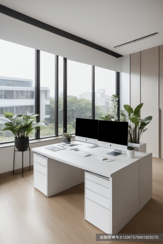 商务场景办公室室内设计效果图摄影图png下载_编号612067379001825270-设图网