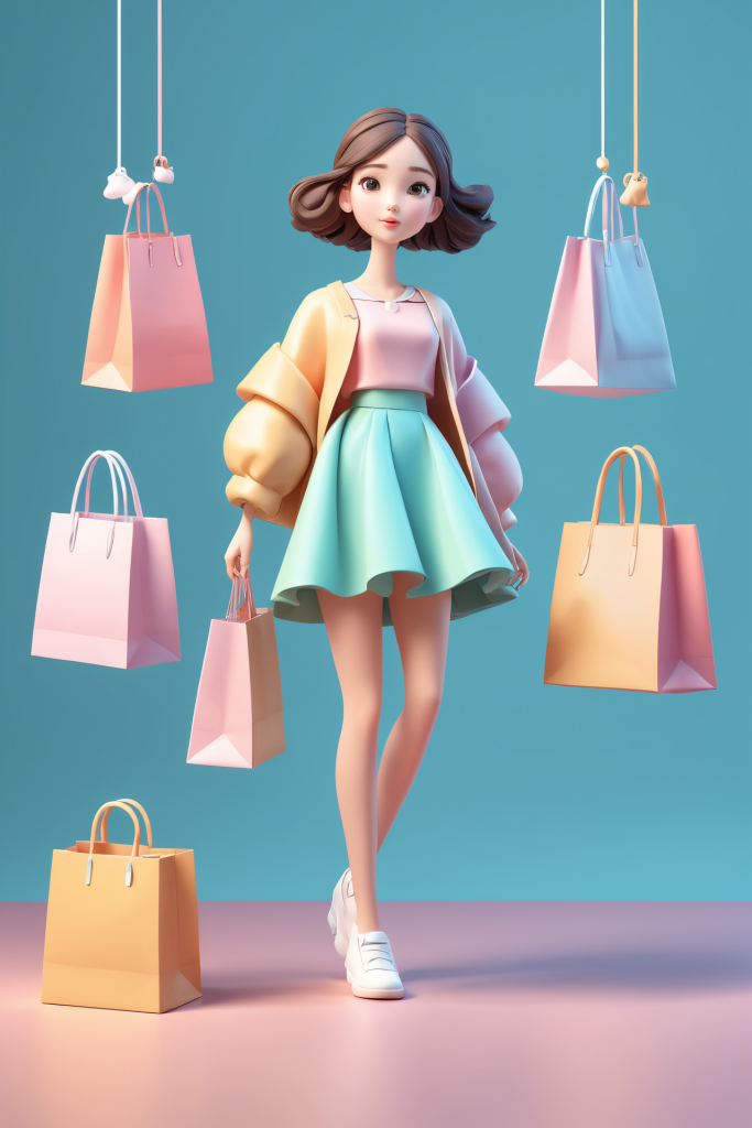 钜惠来袭双12电商女孩人物模型