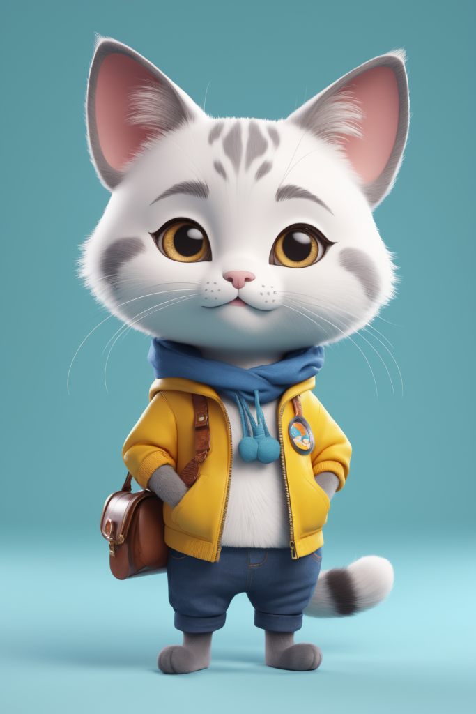 Q版猫咪可爱甜心小动物模型图片